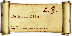 Lőrinczi Zita névjegykártya